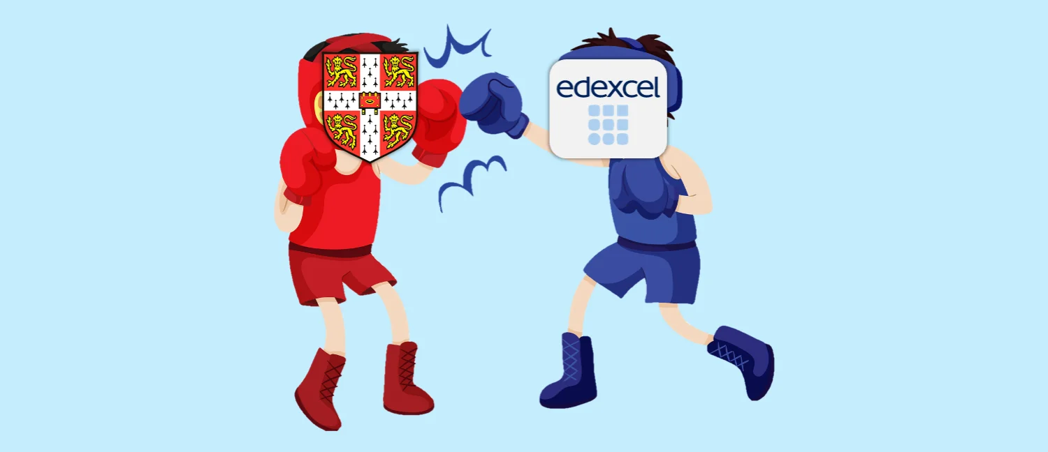 It shows the Cambridge O Level board and the Pearson Edexcel board fighting against each other to become the school board of certain students like the IGCSE ones